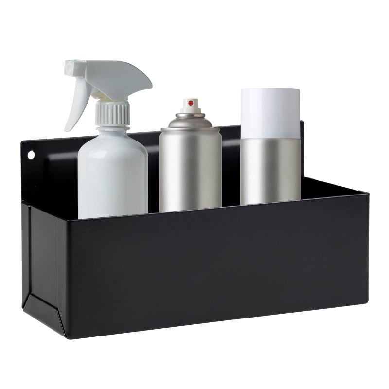 Rechabite Magnetic Aerosol Spray Can Holder  Magnet Toolbox Bottle Holder  Tool Box Storage Rack for Garage and Home  Craft Workspace  Mechanic Paint Bottle Can Organizer  Black  3""x8.3"" - Image 1